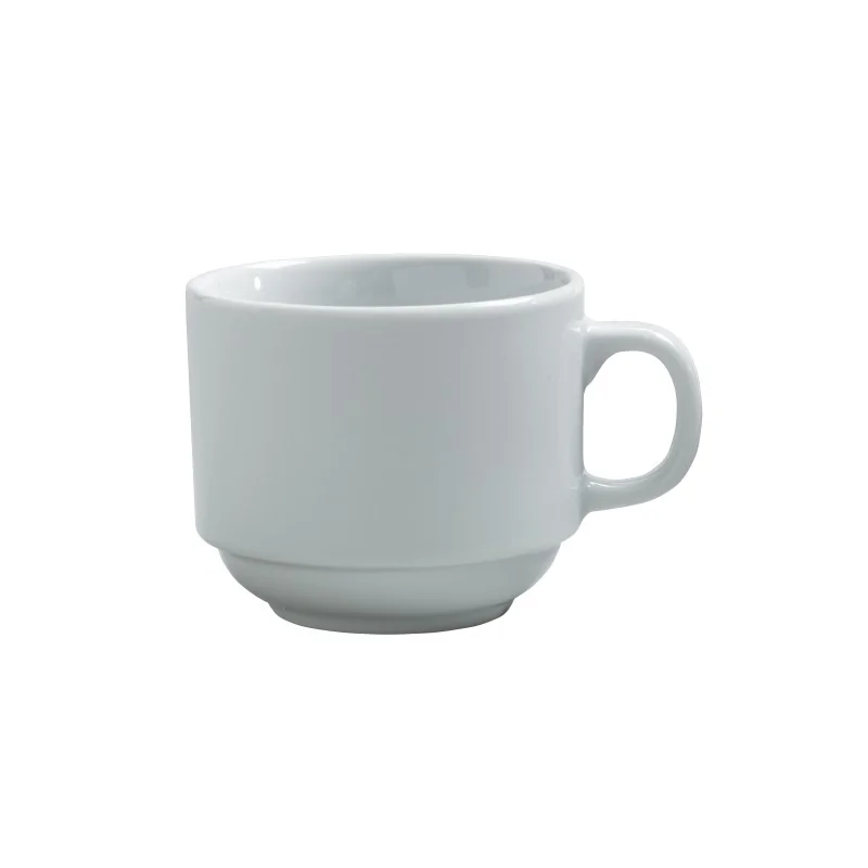 Varick DW Classic Cafe Coffee Cup Stack 4 1/4'' x 2 3/4'' (7 Oz) Cafe Porcelain - Pack of 12