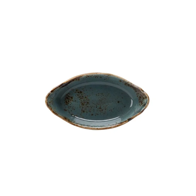 Steelite Performance Craft Blue Oval Earred Dish 8'' x 4 1/2'' x 1 5/8'' (6 1/2 Oz) Craft Blue - Pack of 24