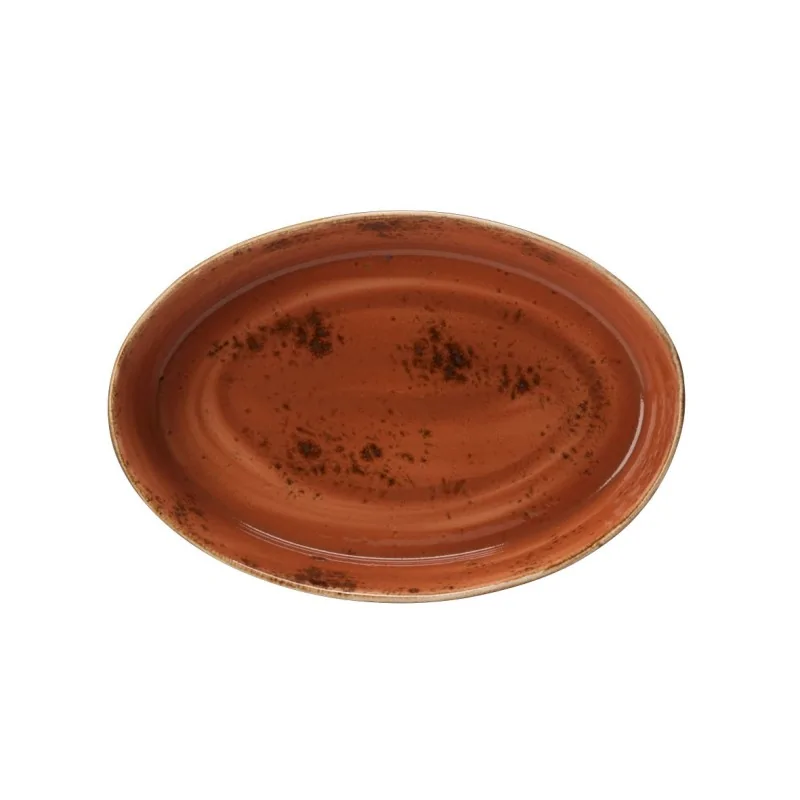 Steelite Performance Craft Terracott Oval Sole Dish 11'' x 7 1/2'' x 2 1/8'' (1 5/8 Qt) Craft Terracotta - Pack of 6