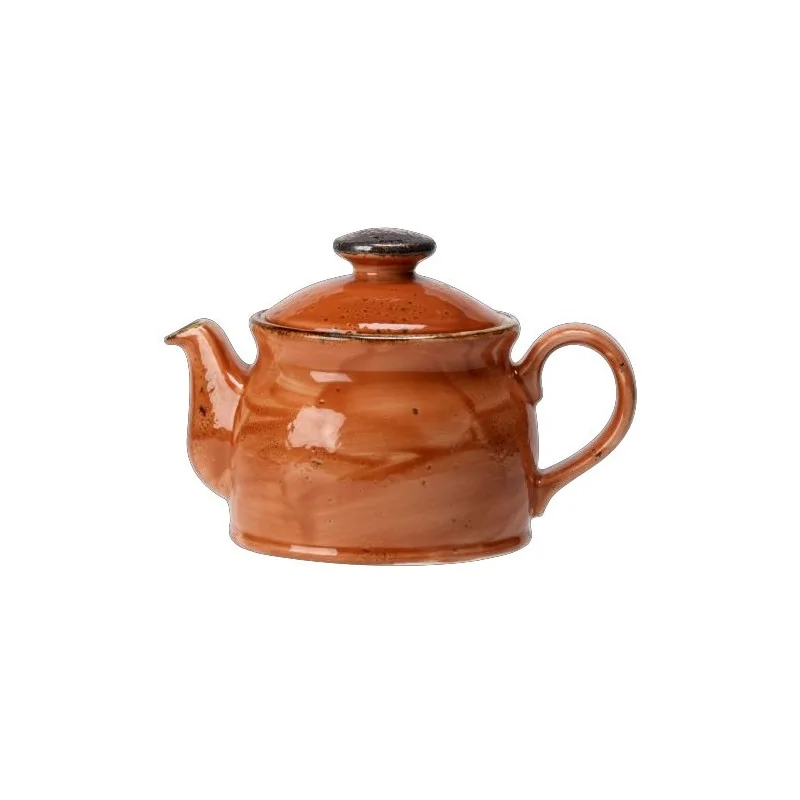 Steelite Performance Craft Terracott Teapot Club 6 3/4'' x 4 3/8'' x 8'' (15 Oz) Lid 2 Craft Terracotta - Pack of 6