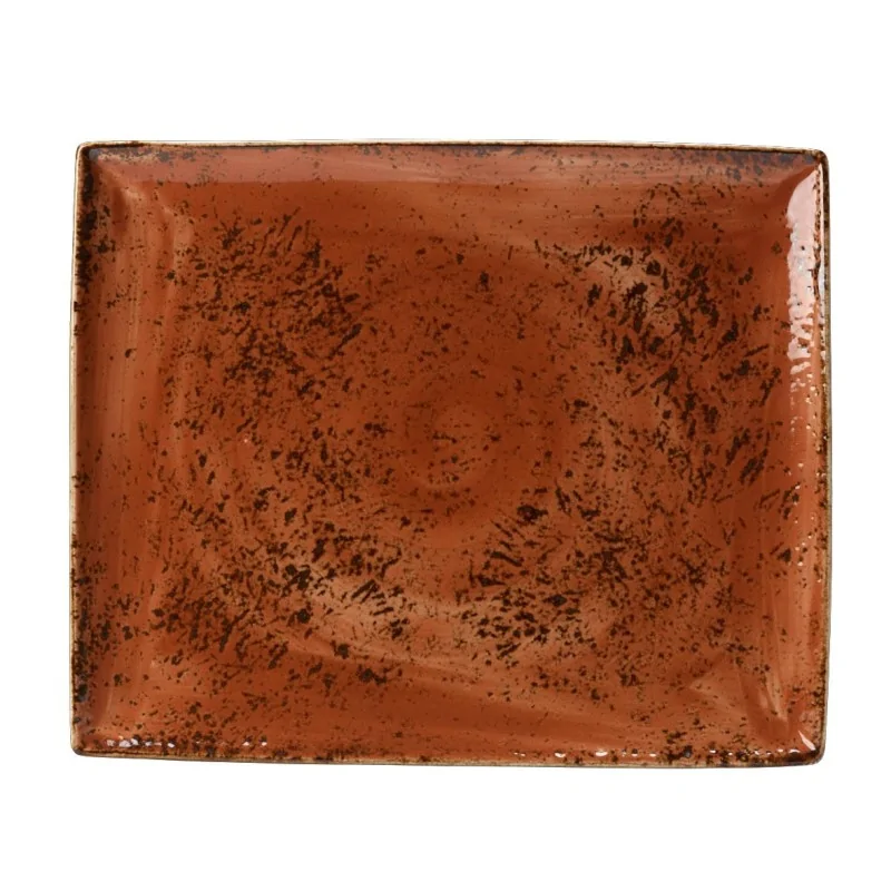 Steelite Performance Craft Terracott Tray Rectangle 13 1/2'' x 10 5/8'' Craft Terracotta - Pack of 6