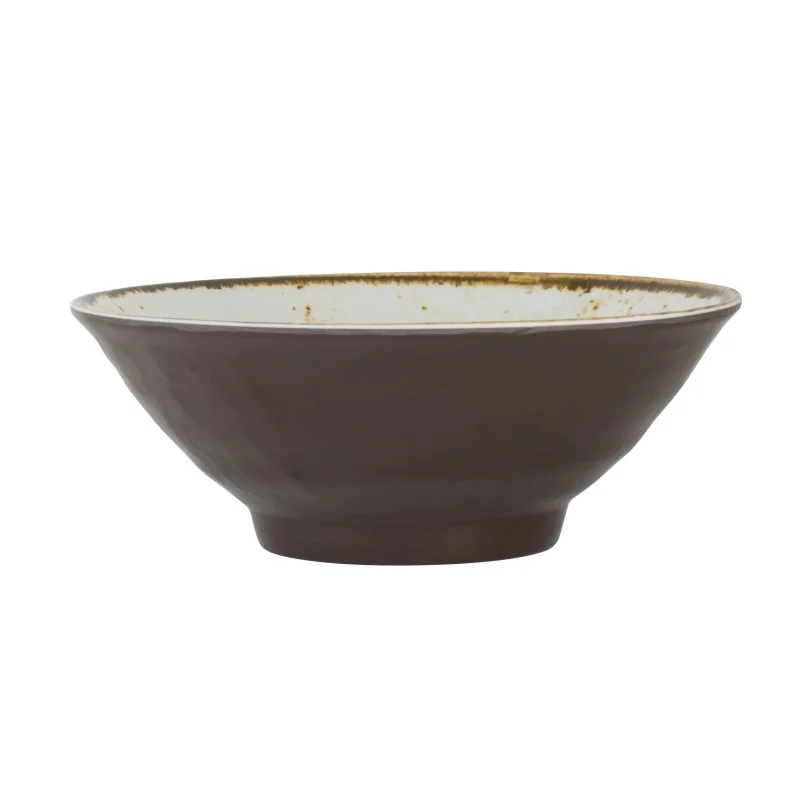 Creations Melamine Craft White Mel Two-Toned Brown Bowl 8 3/8'' x 3 1/8'' (1 1/4 Qt) Craft White Melamine - Pack of 6