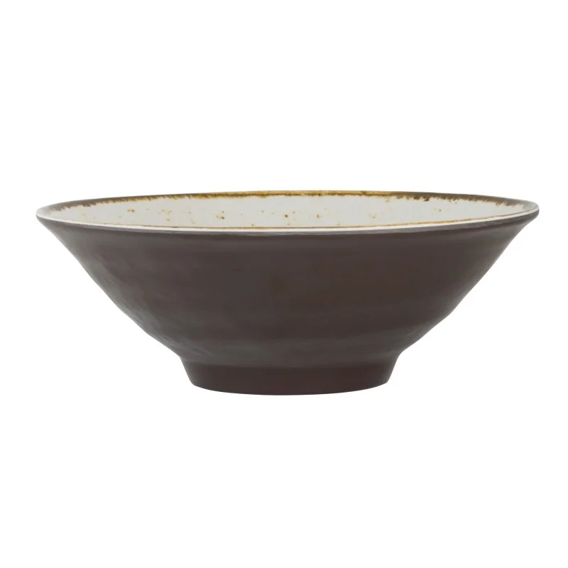 Creations Melamine Craft White Mel Two-Toned Brown Bowl 9 3/4'' x 3 3/8'' (1 3/4 Qt) Craft White Melamine - Pack of 6