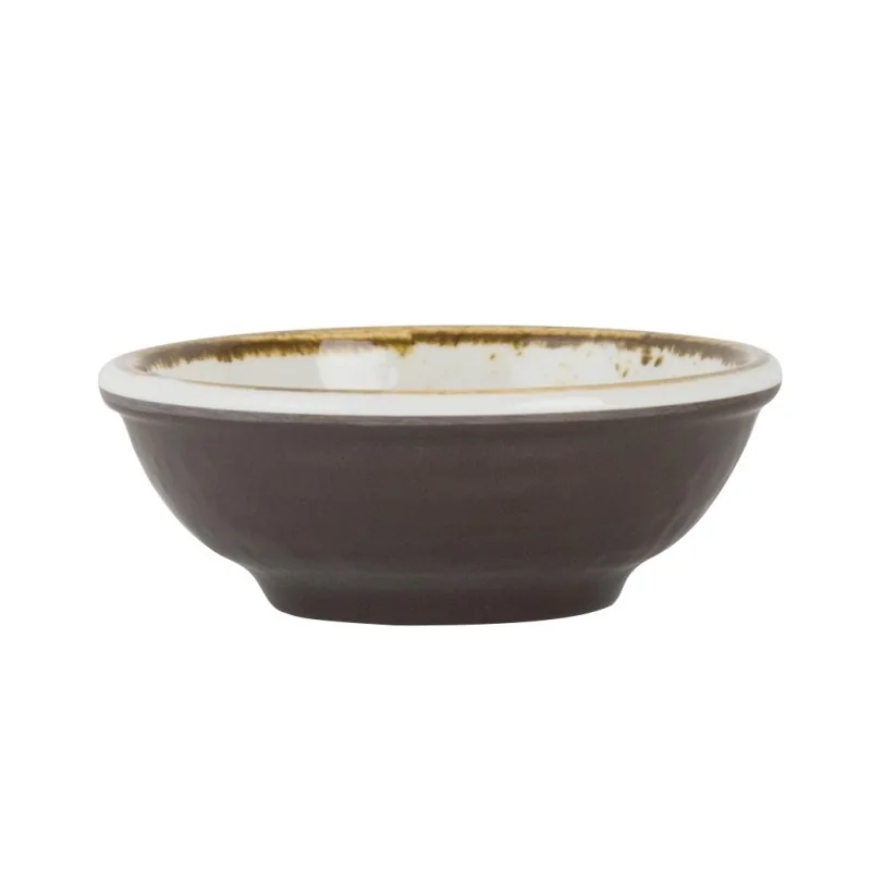 Creations Melamine Craft White Mel Two-Toned Brown Ramekin 4'' x 1 3/8'' (4 Oz) Craft White Melamine - Pack of 6