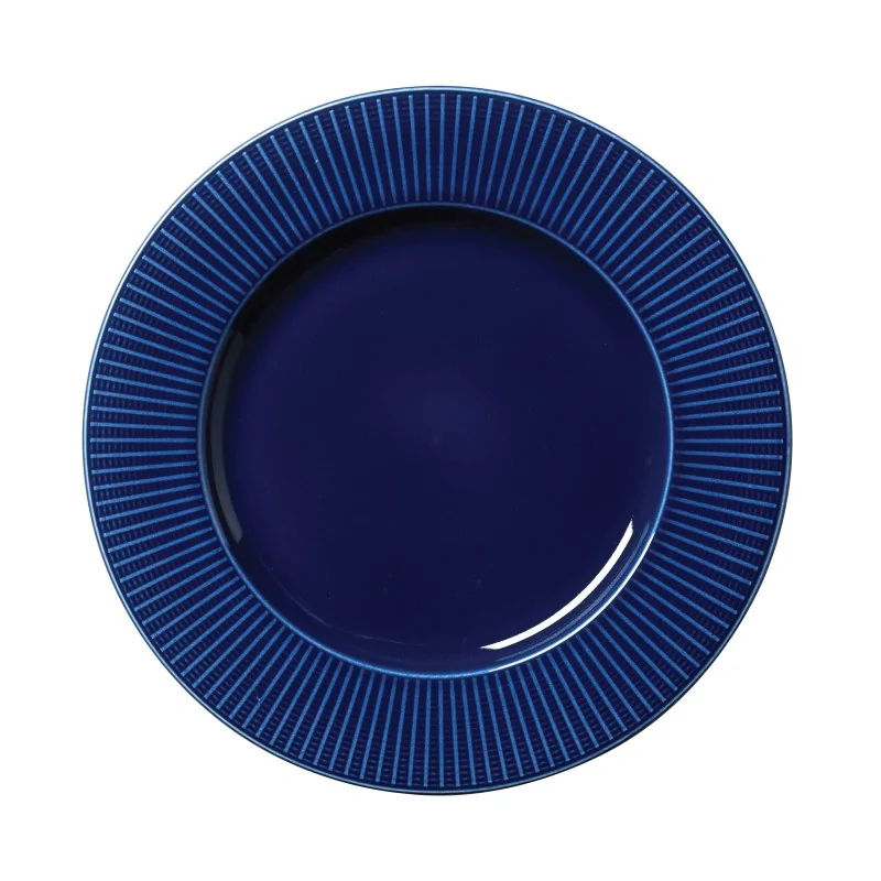 Steelite Distinction Willow Azure Gourmet Banquet Rim Plate 11 1/4'' (7 1/2'' Well) Willow Azure - Pack of 6