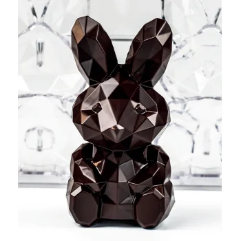 Professional Polycarbonate Geometric Easter Bunny Rabbit Roger Chocolate Mold - 78mm x 73mm x h 150mm - 130gr