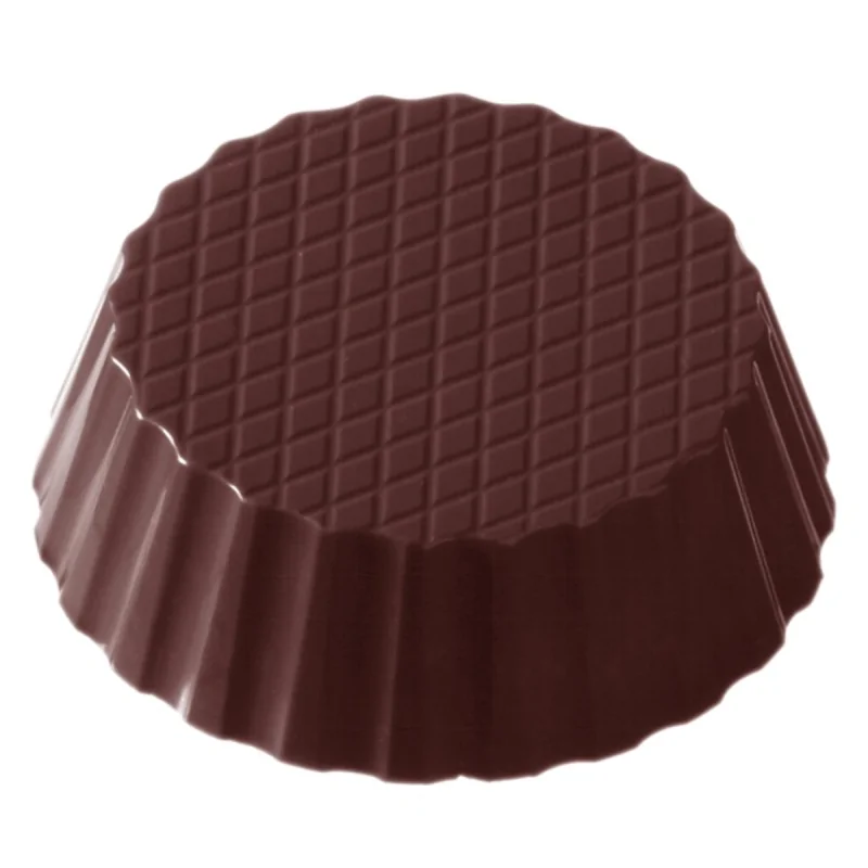 Polycarbonate Round Petit Four Cup Chocolate Mold - 50 mm x 50 mm x 16 mm - 32 gr - 10 cavity