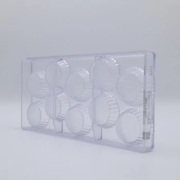 Polycarbonate Round Petit Four Cup Chocolate Mold - 50 mm x 50 mm x 16 mm - 32 gr - 10 cavity