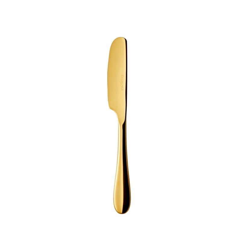 Degrenne Onde Gold Pvd Stainless Steel Butter Knife Solid Handle 165 mm - 6 ''1/2 - Pack of 12