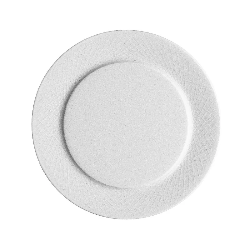 Degrenne Graphique Blanc Round Bread & Butter Plate W/Wide Rim - 14 cm - 5''1/2 - Set of 6