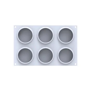 Silikomart Professional Sweet Round 95 Single Portion Pastry Mold - ø80 mm x h 21 mm - 95ml - 6 Cavity