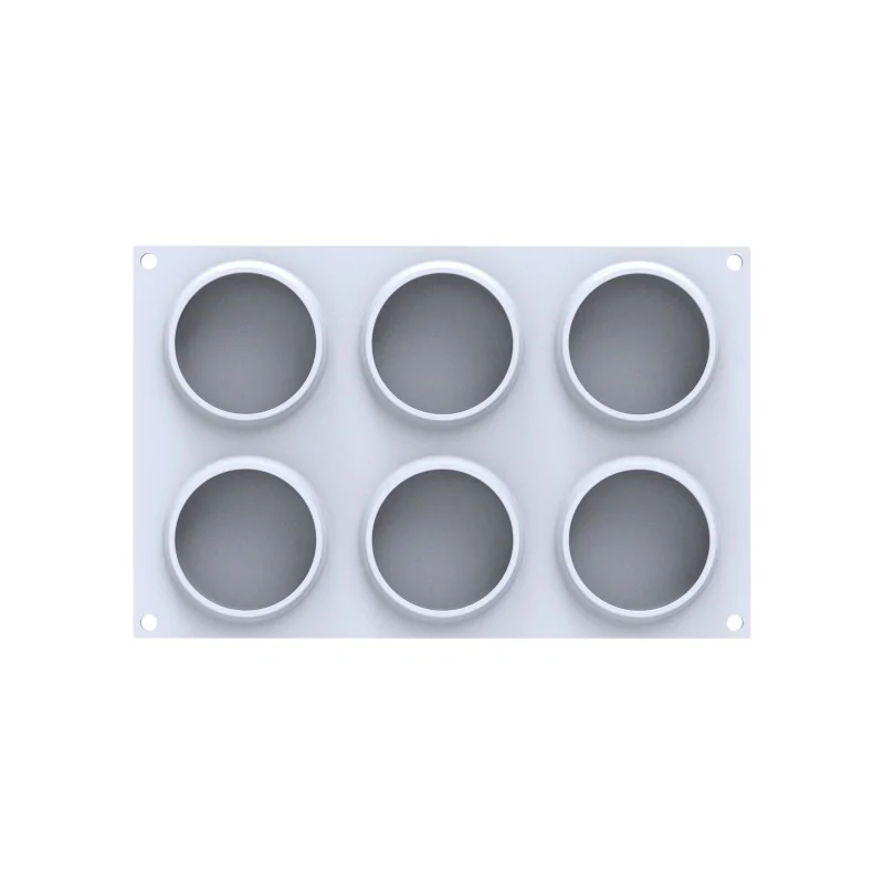 Silikomart Professional Sweet Round 95 Single Portion Pastry Mold - ø80 mm x h 21 mm - 95ml - 6 Cavity