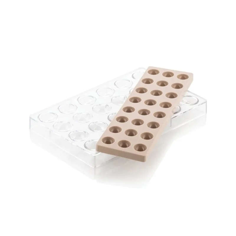 Silikomart Professional Polycarbonate Kit Semisphera 01 Chocolate Mold - Ø31mm x h 16.5 mm - 8.5ml - 24 Cavity