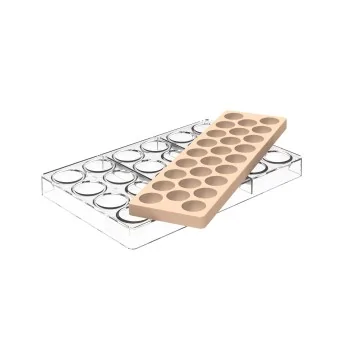 Silikomart Professional Polycarbonate Kit Semisphera 02 Chocolate Mold - Ø35mm x h 18 mm - 12ml - 24 Cavity