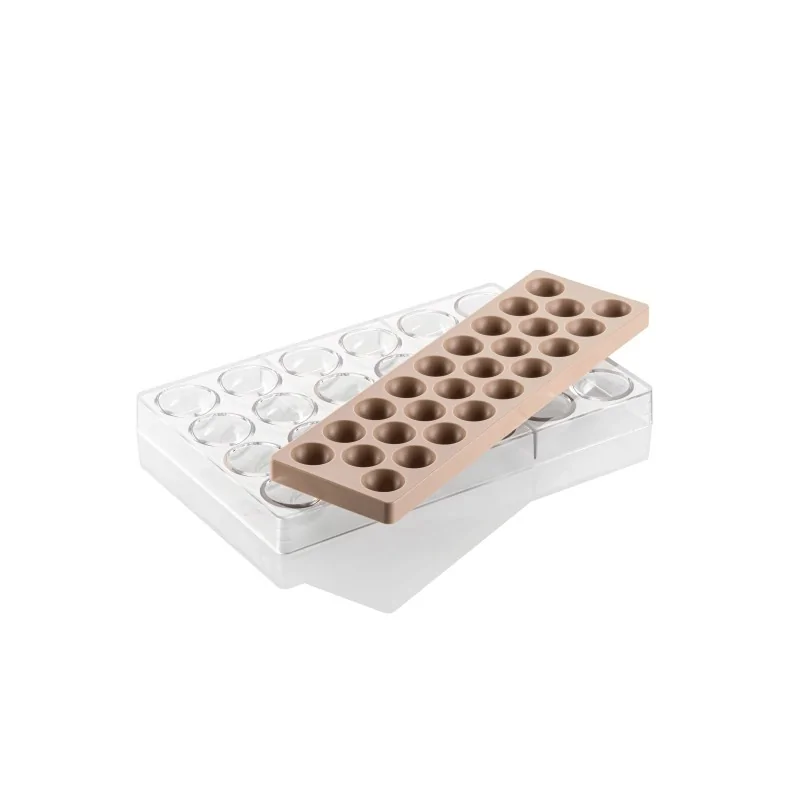 Silikomart Professional Polycarbonate Kit Semisphera 02 Chocolate Mold - Ø35mm x h 18 mm - 12ml - 24 Cavity