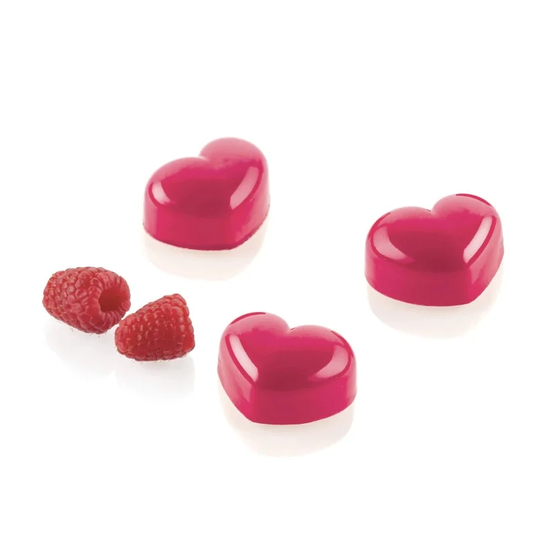 Silikomart Professional Polycarbonate Heart 01 Chocolate Praline Mold - 35 mm x 27 mm x h 17 mm - 24 Cavity