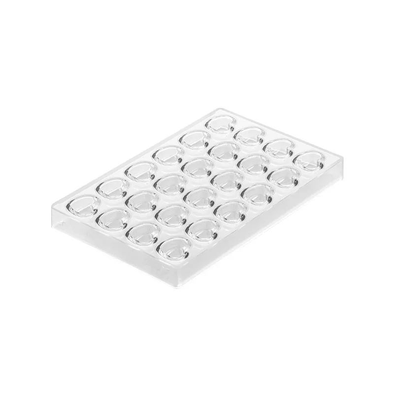 Silikomart Professional Polycarbonate Heart 01 Chocolate Praline Mold - 35 mm x 27 mm x h 17 mm - 24 Cavity