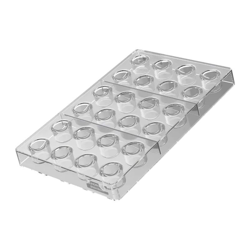 Silikomart Professional Polycarbonate Cylinder 01 Chocolate Praline Mold - Ø22 mm x h 22 mm - 8 ml - 24 Cavity