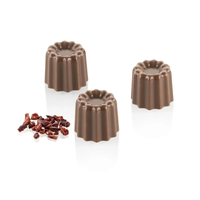 Silikomart Professional Polycarbonate Cannele 01 Chocolate Praline Mold - Ø25 mm x h 21 mm - 8 ml - 24 Cavity