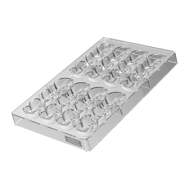 Silikomart Professional Polycarbonate Aurora Chocolate Snack Bar Mold - 110 mm x 30 mm x h 17 mm - 29 ml - 8 Cavity