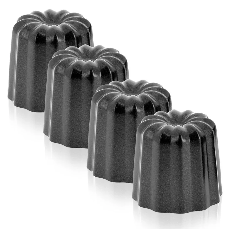 De Buyer Non-stick Caneles Bordelais Molds - Ø 5.5 cm x H 5.5 cm - Pack of 4