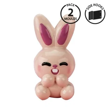 Professional Polycarbonate Minou Chocolate Bunny Mold - 77 mm x 75.5 mm x h 155 mm - 160gr - 4 Cavity