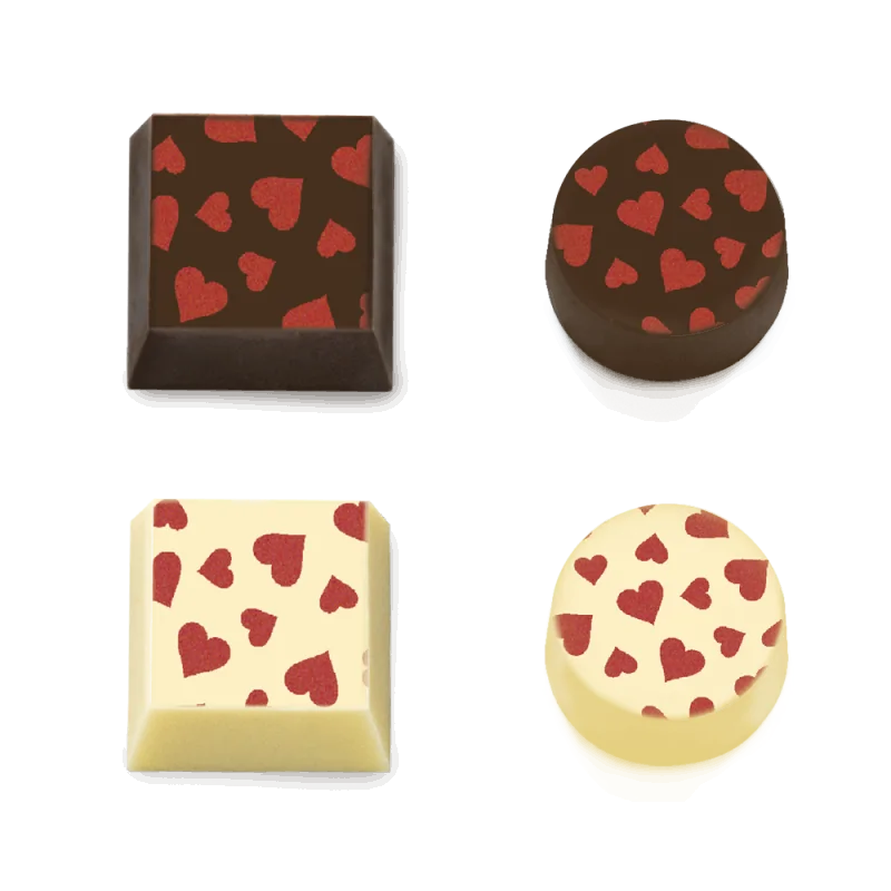 Flying Hearts Chocolate Transfer Sheets - 300 mm x 400 mm - 10 sheets