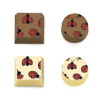 Coccinella Ladybug Chocolate Transfer Sheets - 300 mm x 400 mm - 10 sheets