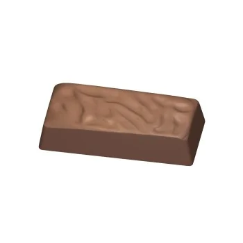 Polycarbonate Ripple Chocolate Bar Mold - 68 mm x 31 mm x h 14 mm - 32gr - 14 Cavity