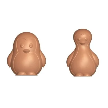 Polycarbonate 3D Penguins Chocolate Mold - 2 Different Penguins 2 Different Sizes