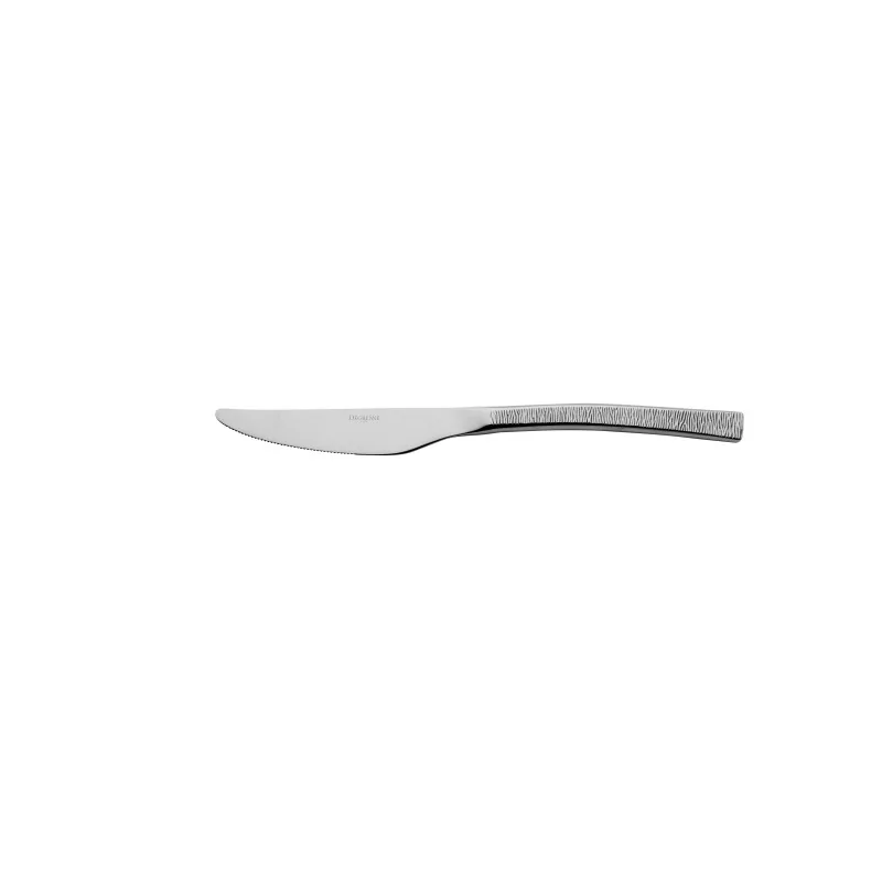 Degrenne Astree Cisele Stainless Steel Table Knife Solid Handle Serrated 235 mm - 9 ''1/4 - Pack of 12