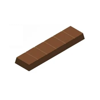 Polycarbonate Smooth Nougat Dubai Chocolate Bar Mold - 120 mm x 44 mm x 19 mm - 6 Cavity