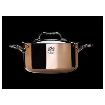 De Buyer 6242.24 De Buyer Stewpan Copper Stainless Steel PRIMA MATERA with lid - ø9 1/2''- 6.3qt Prima Matera Copper Inductio...