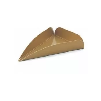 CP151 Server Cake Tray (Gold Triangle Sm.)- 4.3"l x 2.9"w - 500 pcs Mono Cake Boards