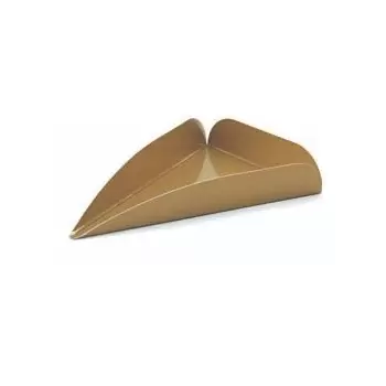 CP153 Server Cake Tray (Gold Triangle Lg.)- 4.1"l x 3.5"w - 500 pcs Mono Cake Boards