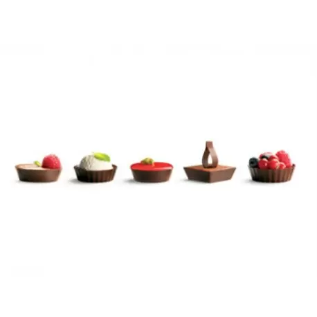 Pastry Chef's Boutique PCB96110 Belgian Chocolate Cups - Petit Fours Assorted Ø50Mm - 168 Pces Chocolate Cups and Truffle shells